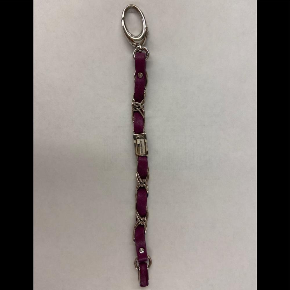 Henri Bendel leather and silvertone bracelet GUC